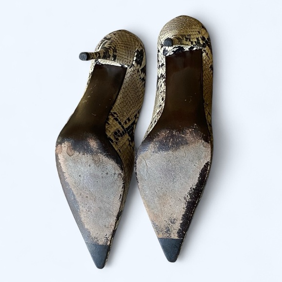 Stuart Weitzman Snakeskin Patterned Pointed Toe 3.4” Stiletto Heels Size 9.5M - Picture 8 of 10